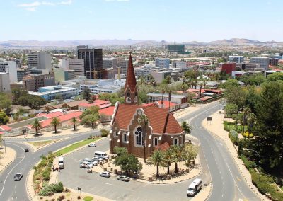 Vue aérienne de Christ Church à Windhoek